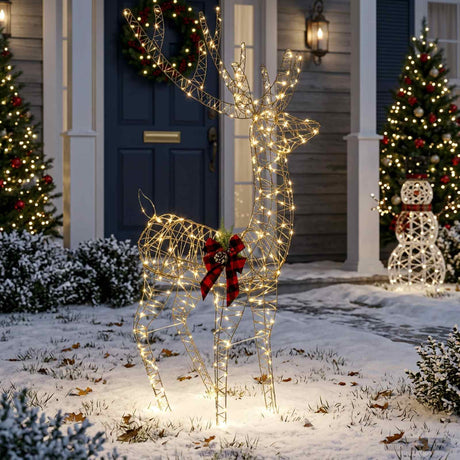 Vidaxl 3d kerst rendier loviisa 560 led's warmwit 96 x 40 x 180 cm