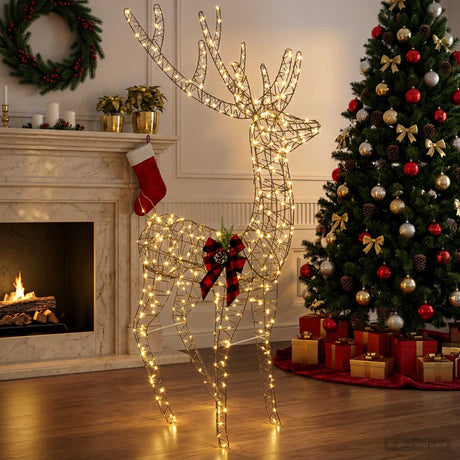 Vidaxl 3d kerst rendier loviisa 560 led's warmwit 96 x 40 x 180 cm