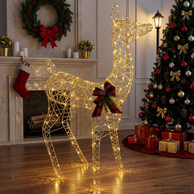 Vidaxl 3d kerst rendier loviisa 200 led's warmwit 96 x 40 x 140 cm