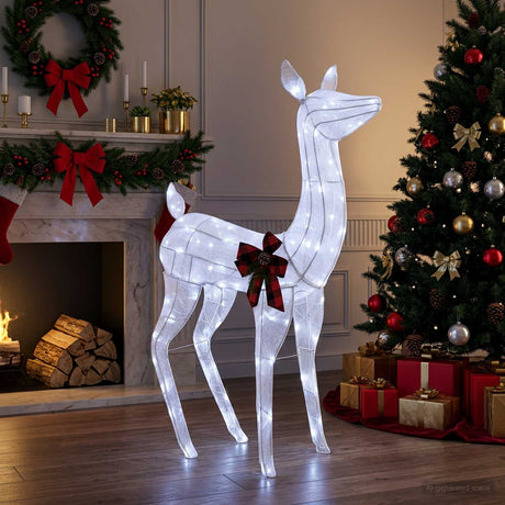 Vidaxl 3d kerst rendier loviisa 200 led's koel wit 96 x 40 x 140 cm