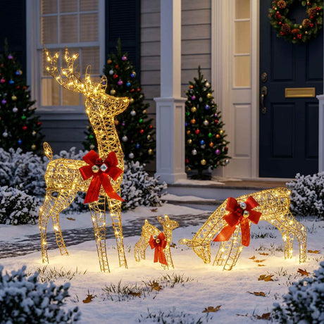 Vidaxl kerstdecoratie rendierenfamilie 3 st 200 led's warmwit