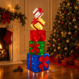 Vidaxl geschenkdoos kerstdecoratie 5 st 125 led's warmwit