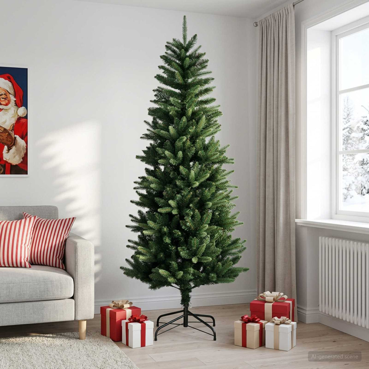 Vidaxl artificial hinged christmas tree 240 cm pe en pvc groen