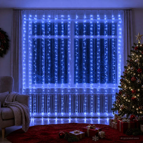 Vidaxl lichtgordijn 600 led's blauw 600 x 300 cm