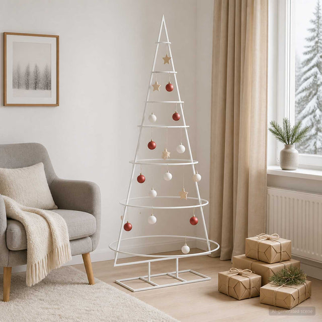Vidaxl metalen kerstboom met standaard kuopio 150 cm staal wit