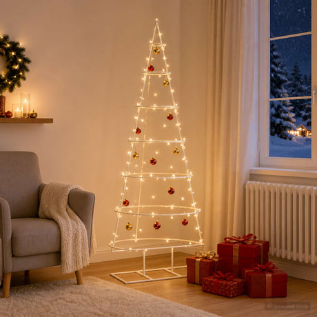 Vidaxl metalen kerstboom met standaard kuopio 150 cm staal wit