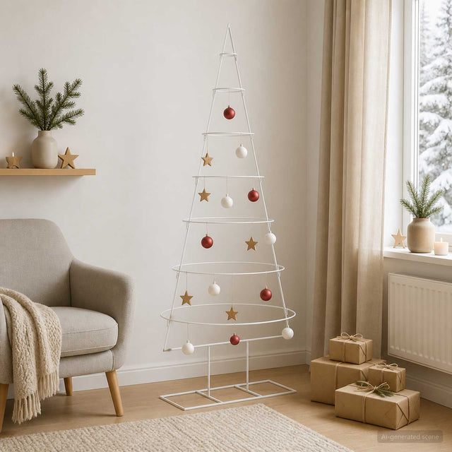 Vidaxl metalen kerstboom met standaard kuopio 180 cm staal wit