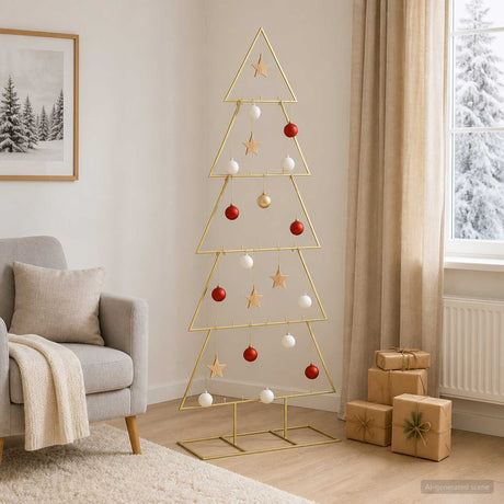 Vidaxl metalen kerstboom met standaard kuopio 150 cm staal goud