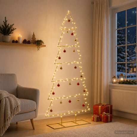 Vidaxl metalen kerstboom met standaard kuopio 180 cm staal goud