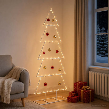 Vidaxl metalen kerstboom met standaard kuopio 150 cm staal wit