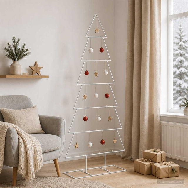 Vidaxl metalen kerstboom met standaard kuopio 180 cm staal wit
