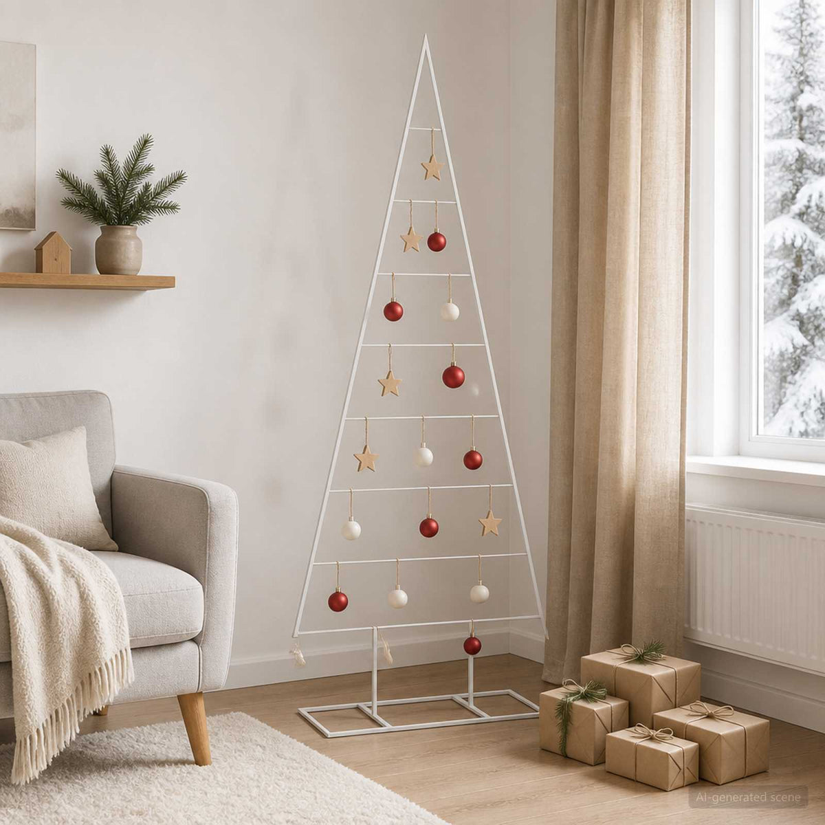 Vidaxl metalen kerstboom kuopio 150 cm poedergecoat staal wit