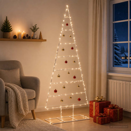 Vidaxl metalen kerstboom kuopio 180 cm poedergecoat staal wit
