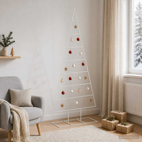 Vidaxl metalen kerstboom kuopio 180 cm poedergecoat staal wit