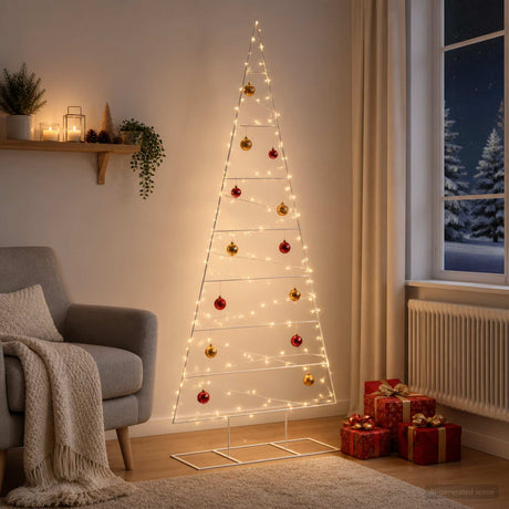 Vidaxl metalen kerstboom kuopio 210 cm poedergecoat staal wit
