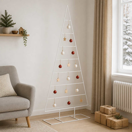 Vidaxl metalen kerstboom kuopio 210 cm poedergecoat staal wit