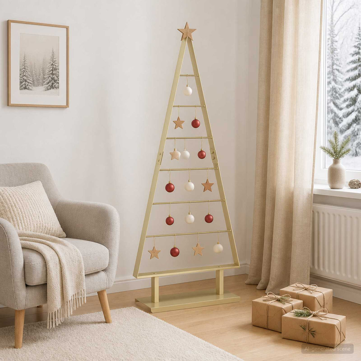 Vidaxl metalen kerstboom kuopio 125 cm staal goud