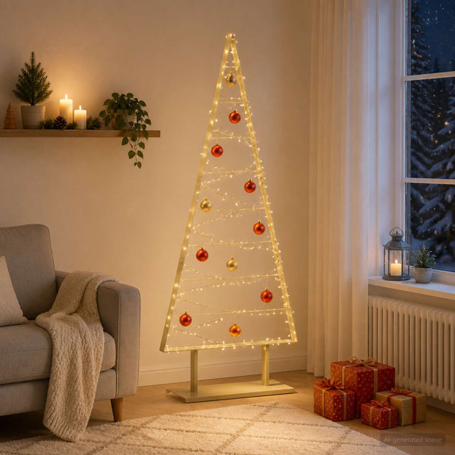 Vidaxl metalen kerstboom kuopio 180 cm staal goud