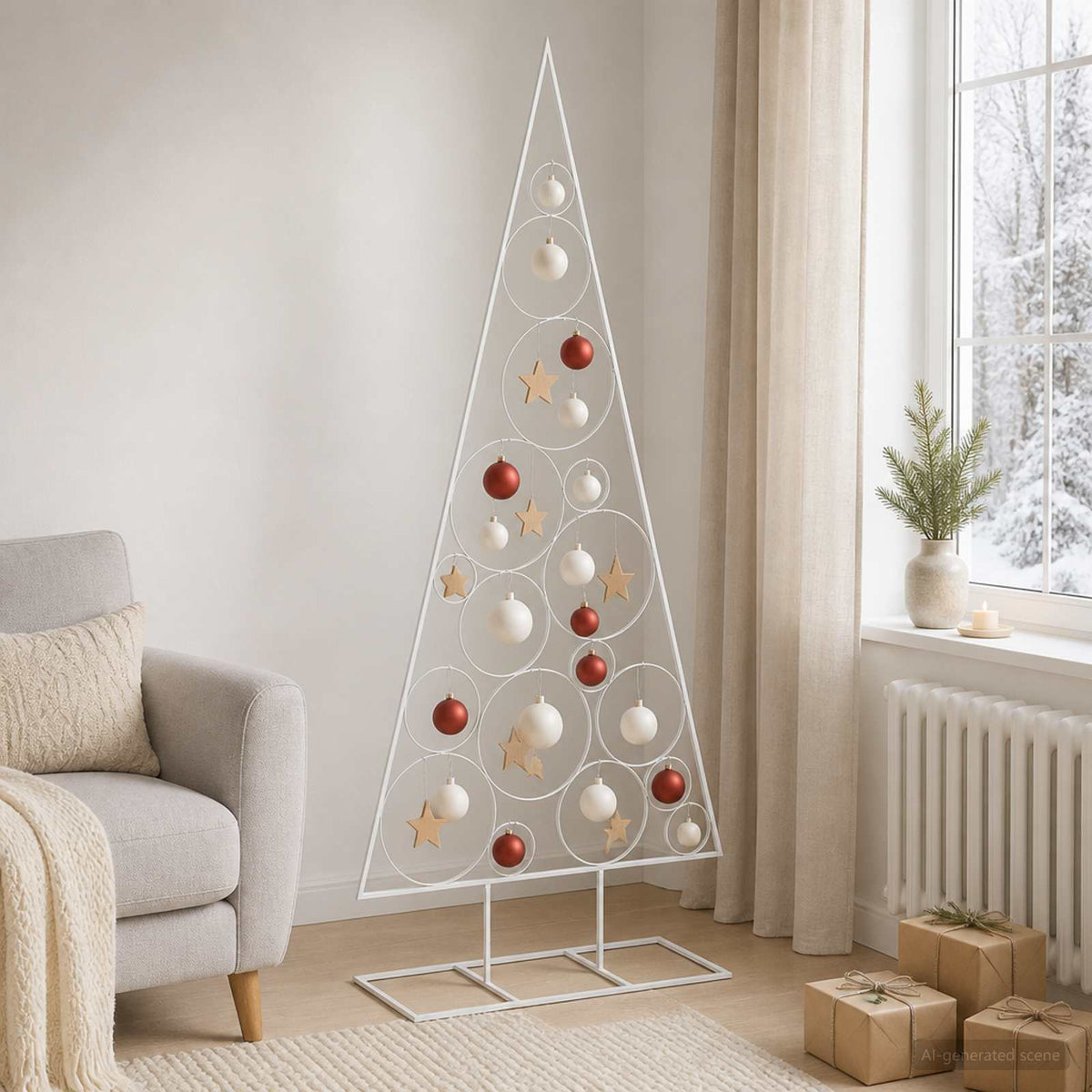 Vidaxl metalen kerstboom met ronde standaard kuopio 180 cm staal wit