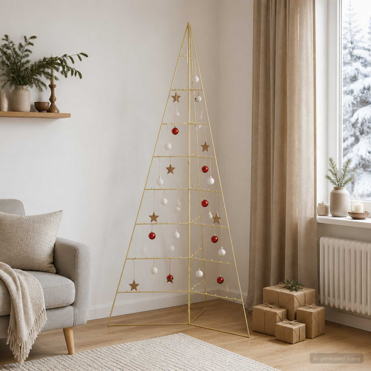Vidaxl metalen kerstboom met inklapbare standaard kuopio 210 cm staal