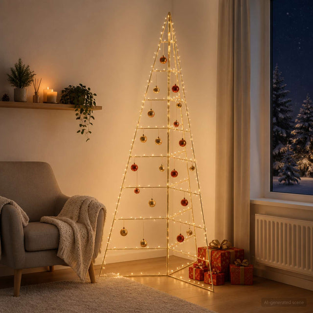 Vidaxl metalen kerstboom met inklapbare standaard kuopio 210 cm staal