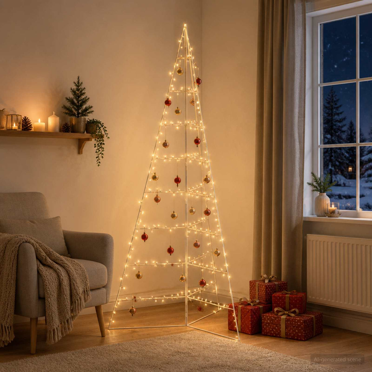 Vidaxl metalen kerstboom met inklapbare standaard kuopio 210 cm staal