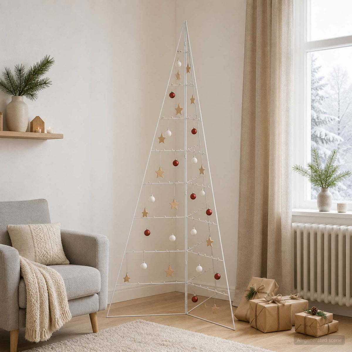 Vidaxl metalen kerstboom met inklapbare standaard kuopio 210 cm staal