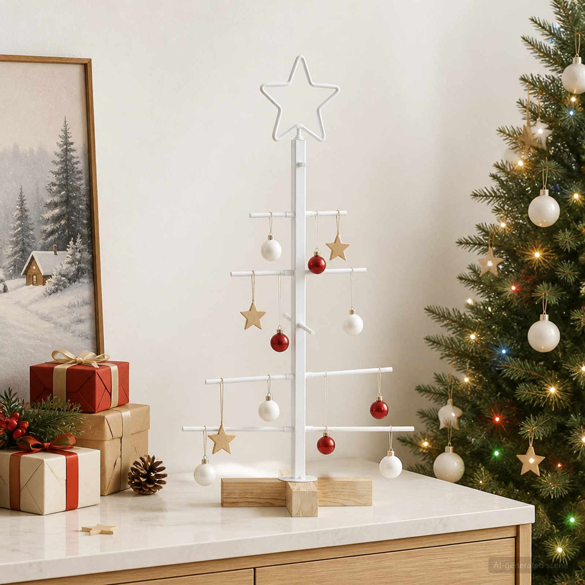 Vidaxl metalen kerstboom met standaard kuopio 60 cm staal wit