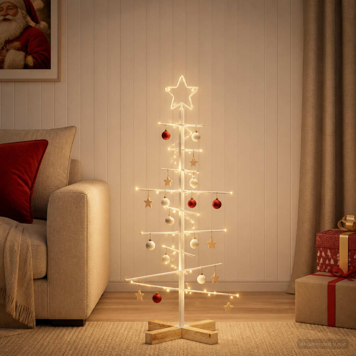 Vidaxl metalen kerstboom met standaard kuopio 90 cm staal wit