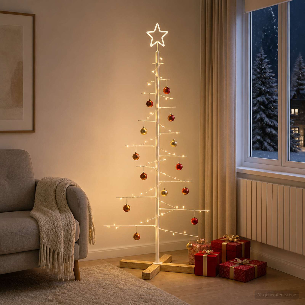 Vidaxl metalen kerstboom met standaard kuopio 120 cm staal wit
