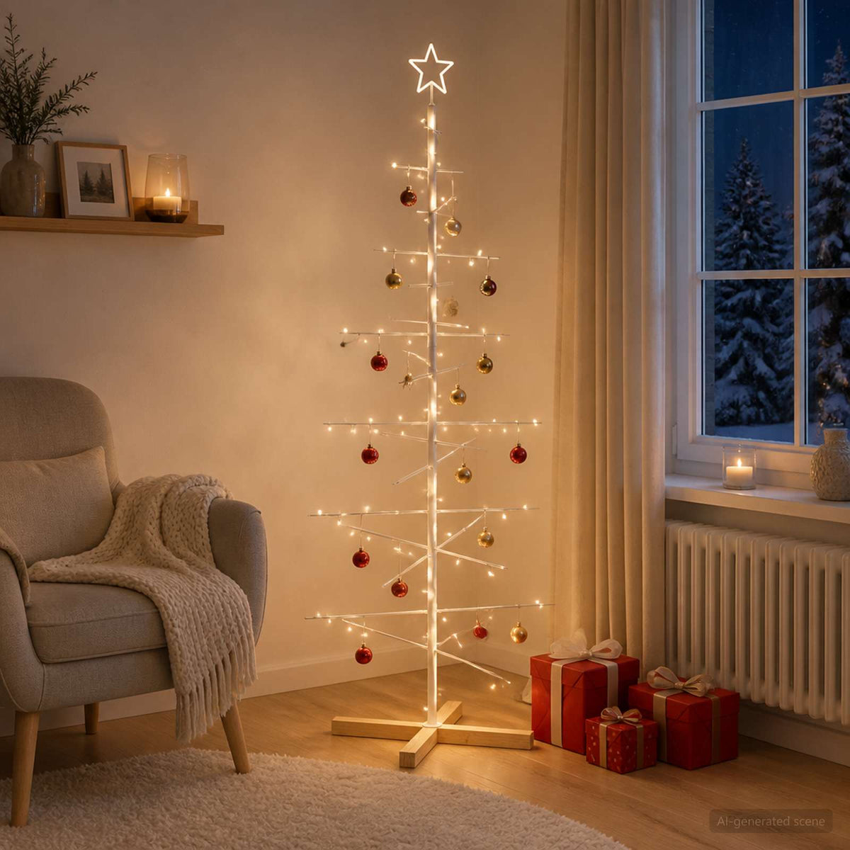 Vidaxl metalen kerstboom met standaard kuopio 150 cm staal wit