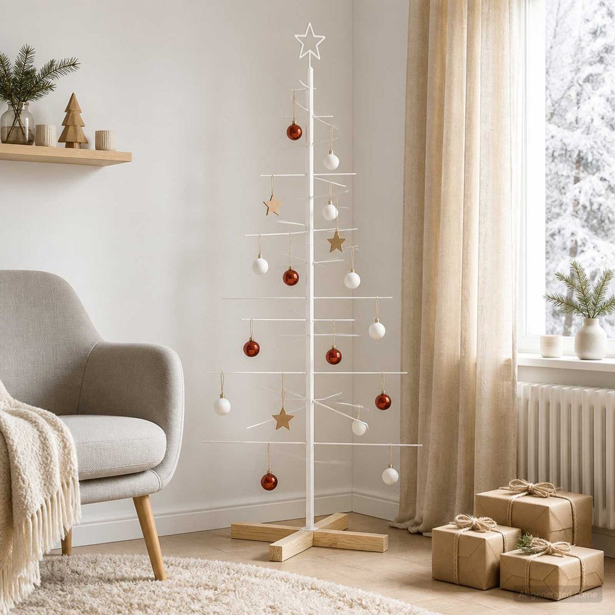 Vidaxl metalen kerstboom met standaard kuopio 150 cm staal wit