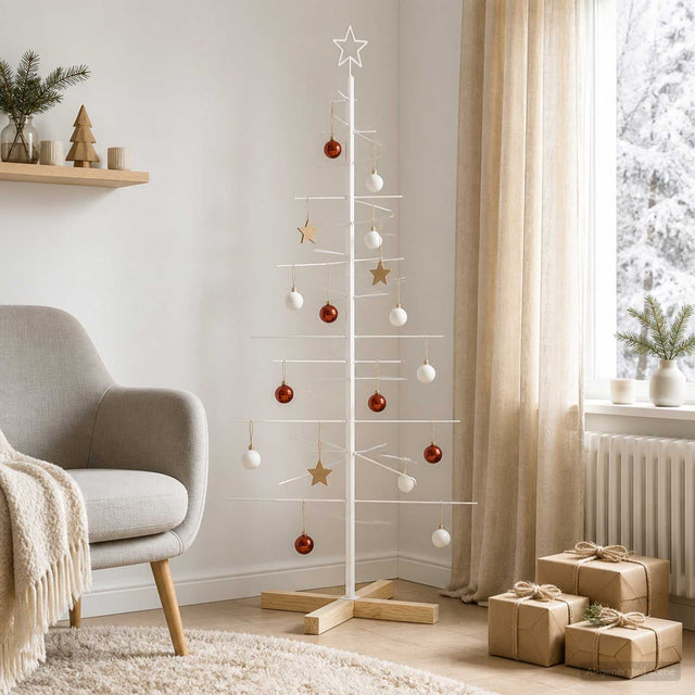 Vidaxl metalen kerstboom met standaard kuopio 150 cm staal wit