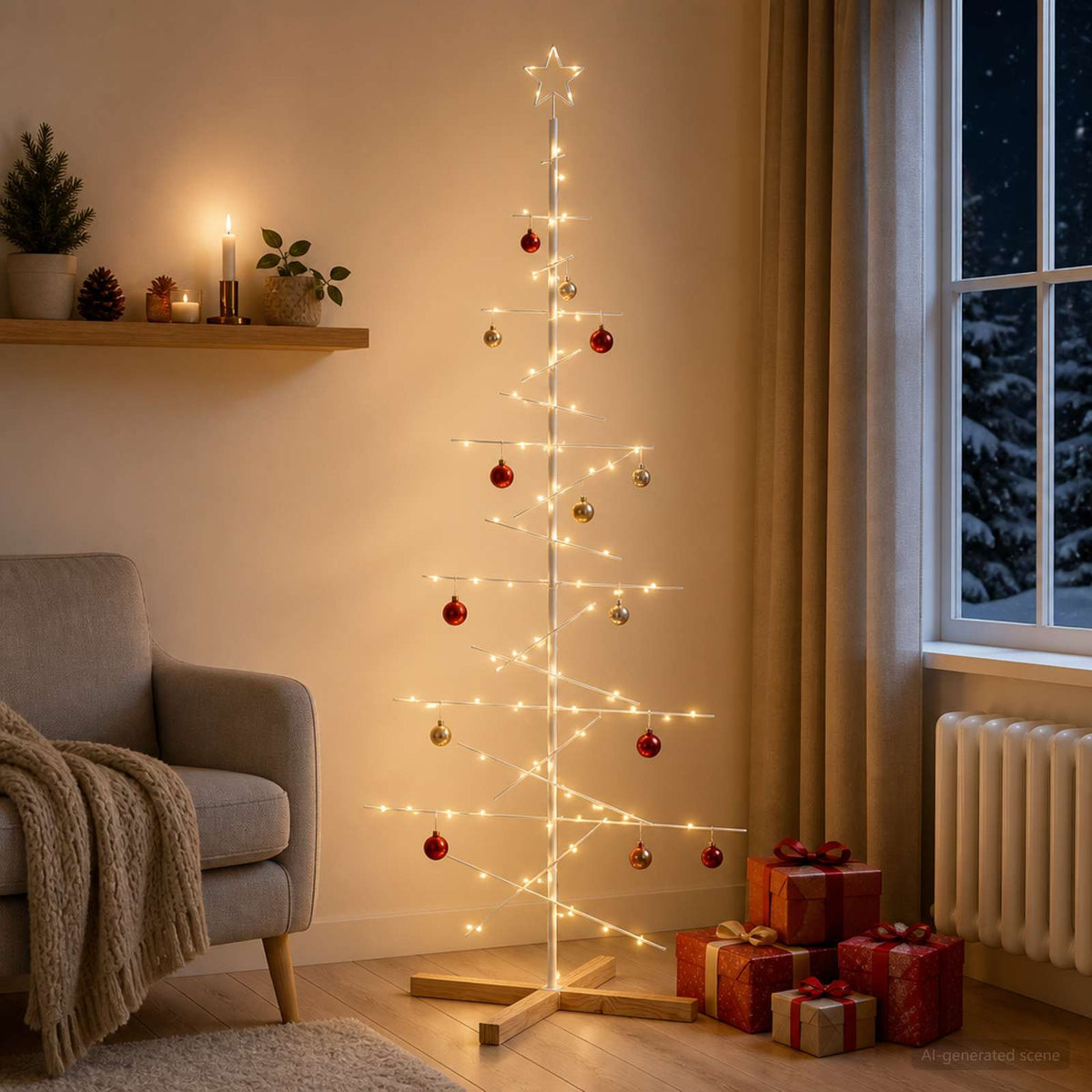 Vidaxl metalen kerstboom met standaard kuopio 180 cm staal wit