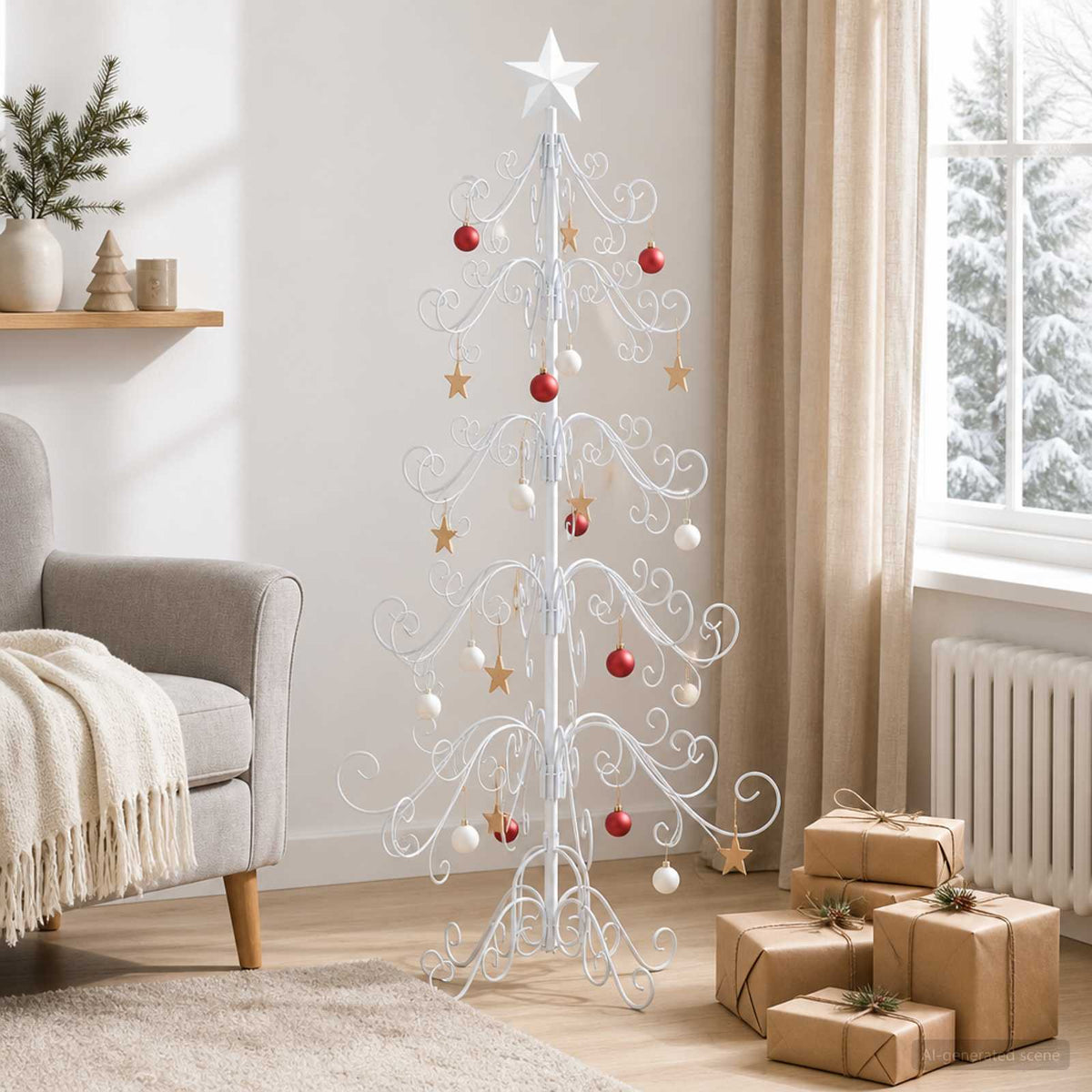 Vidaxl metalen kerstboom kuopio 150 cm staal wit