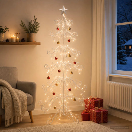 Vidaxl metalen kerstboom kuopio 180 cm staal wit