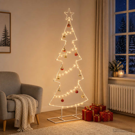 Vidaxl metalen kerstboom met standaard kuopio 125 cm staal wit