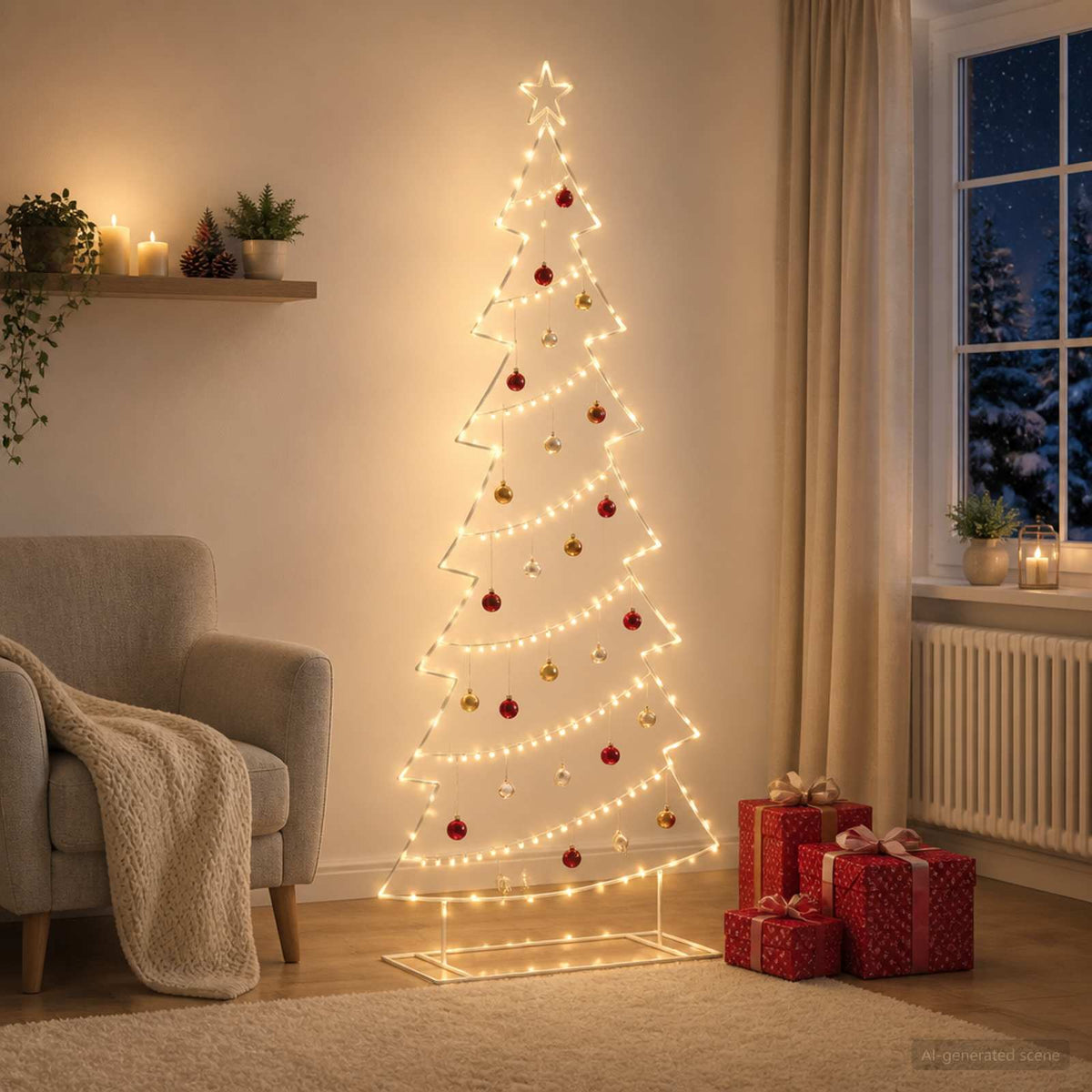 Vidaxl metalen kerstboom met standaard kuopio 210 cm staal wit