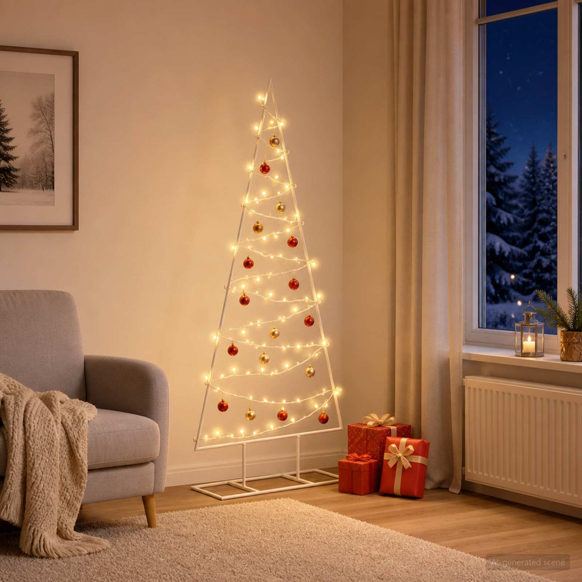 Vidaxl metalen kerstboom kuopio 125 cm warmwit staal wit
