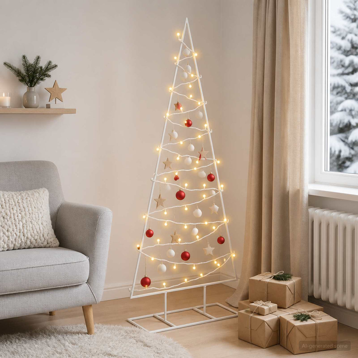 Vidaxl metalen kerstboom kuopio 125 cm warmwit staal wit