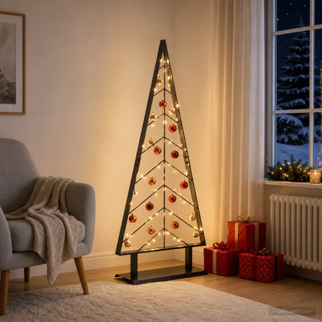 Vidaxl metalen kerstboom met standaard kuopio 125 cm staal zwart