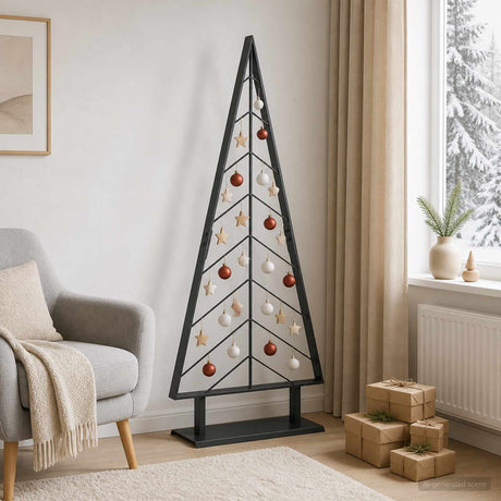 Vidaxl metalen kerstboom met standaard kuopio 125 cm staal zwart
