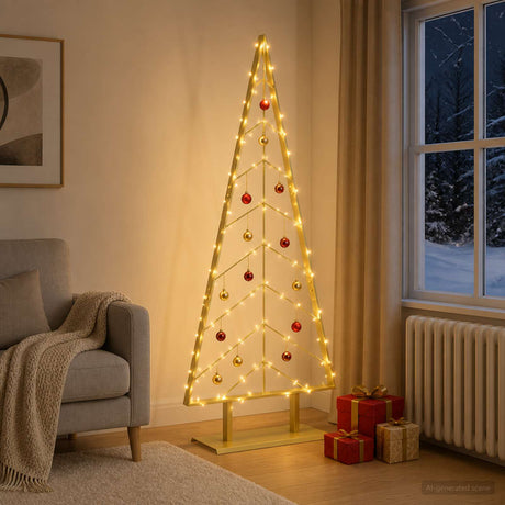 Vidaxl metalen kerstboom met standaard kuopio 150 cm staal goud