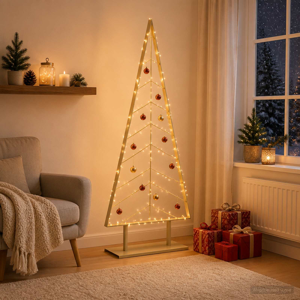 Vidaxl metalen kerstboom met standaard kuopio 180 cm staal goud