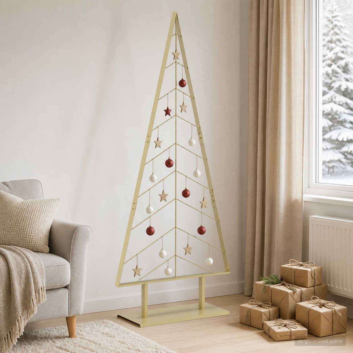 Vidaxl metalen kerstboom met standaard kuopio 180 cm staal goud