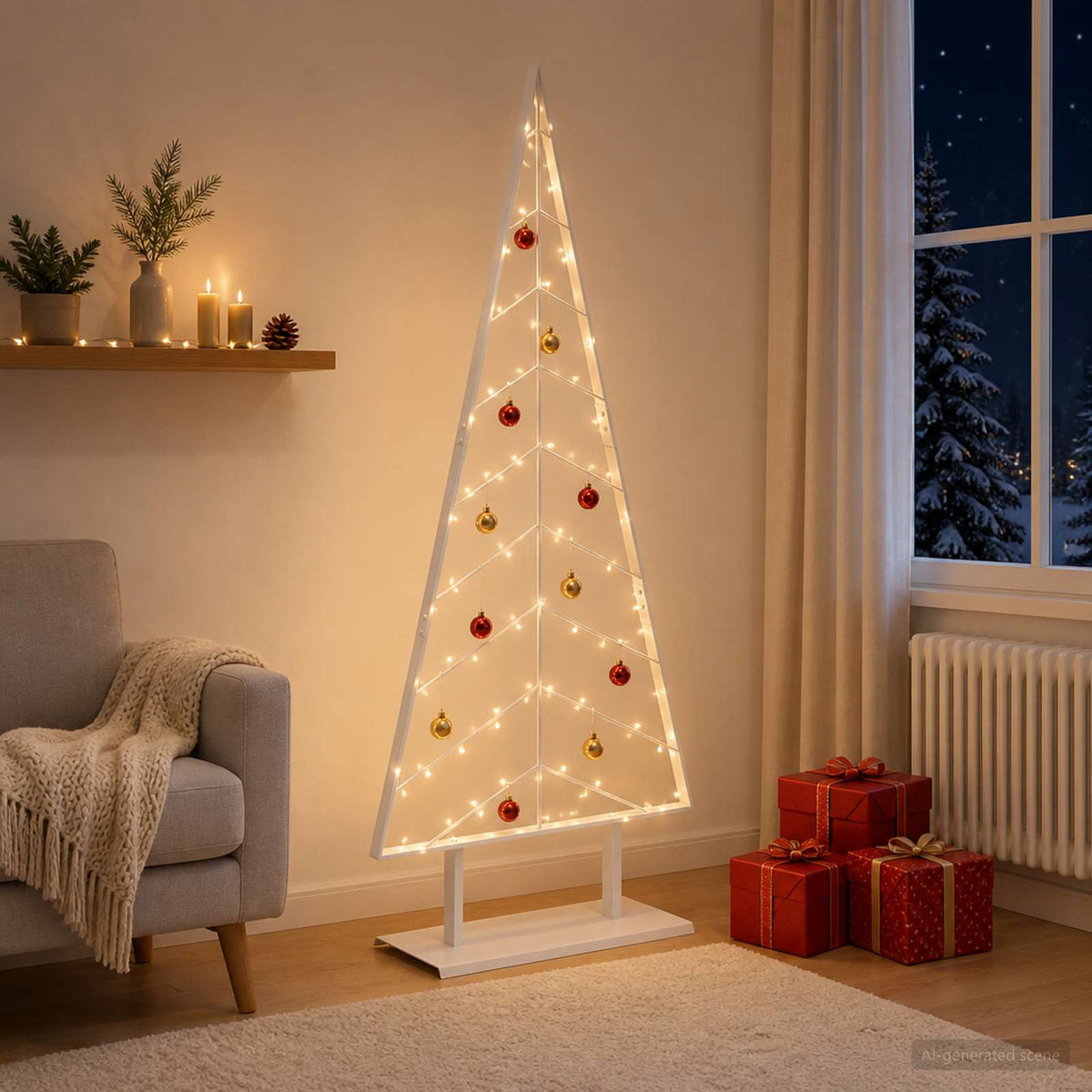 Vidaxl metalen kerstboom met standaard kuopio 180 cm staal wit