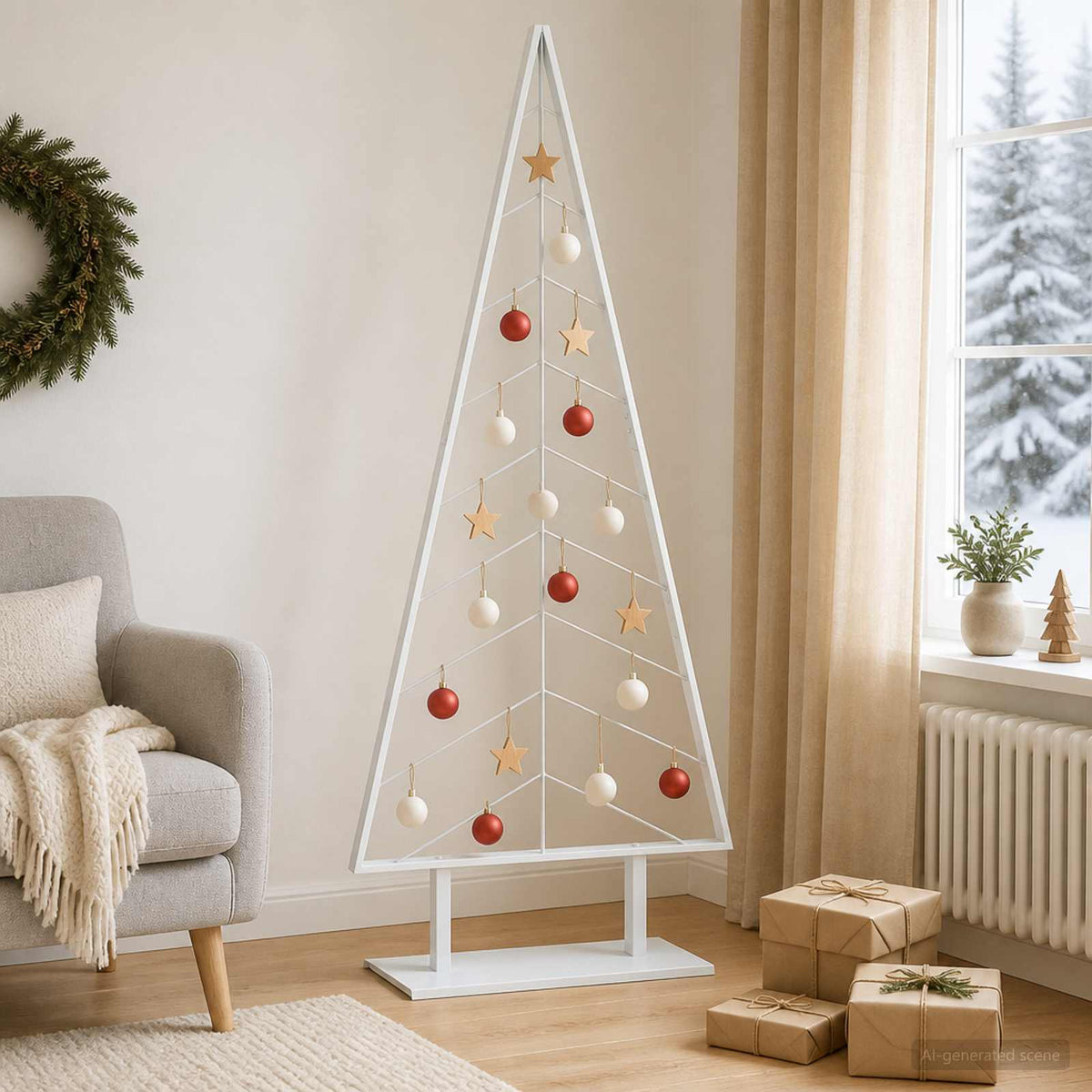 Vidaxl metalen kerstboom met standaard kuopio 180 cm staal wit