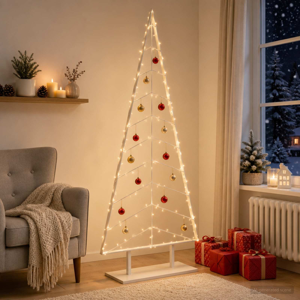 Vidaxl metalen kerstboom met standaard kuopio 210 cm staal wit
