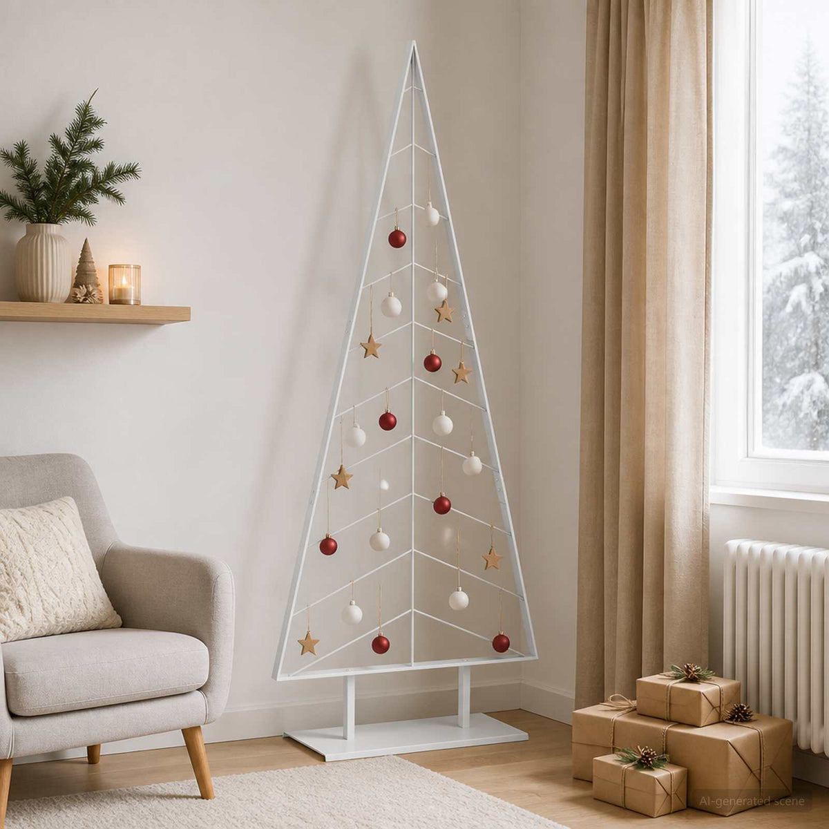 Vidaxl metalen kerstboom met standaard kuopio 210 cm staal wit