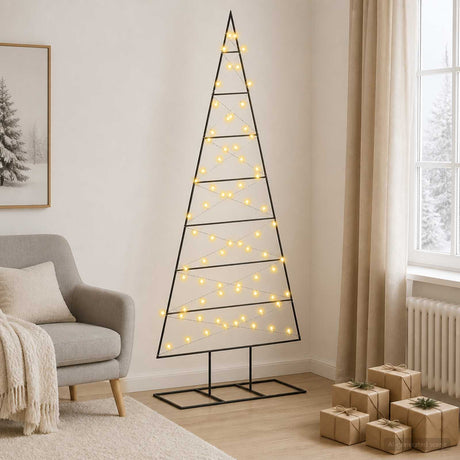 Vidaxl metalen kerstboom kuopio 180 cm warmwit poedergecoat staal